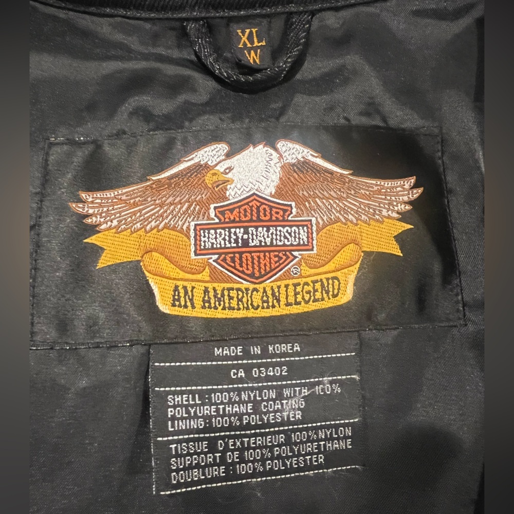 Harley-Davidson Black, Orange, and White Racing Jacket XL Vintage - Picture 5 of 6